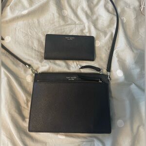 Kate Spade Black Leather Crossbody Bag and Wallet